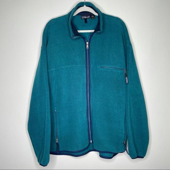 Patagonia Other - Patagonia Men's Teal Fleece Jacket Full Zip Vintage VTG 90s